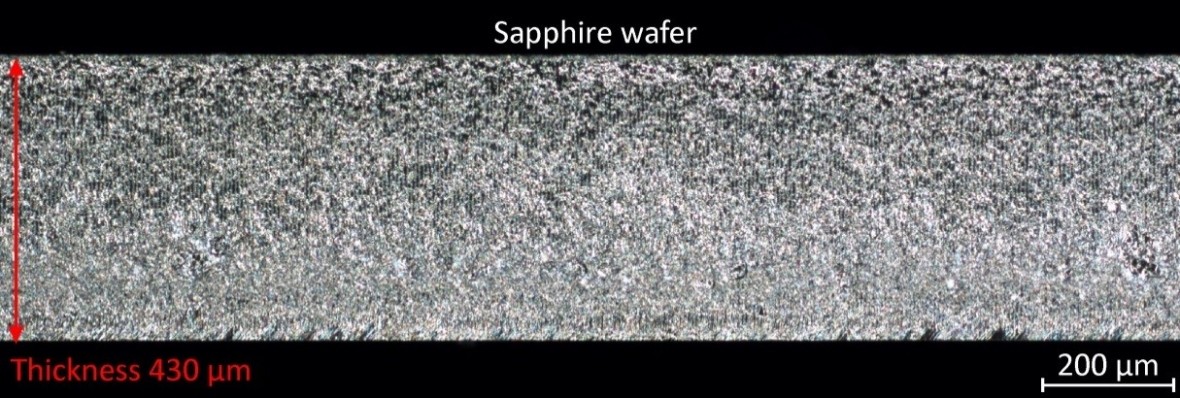 Image of the sapphire fracture plane